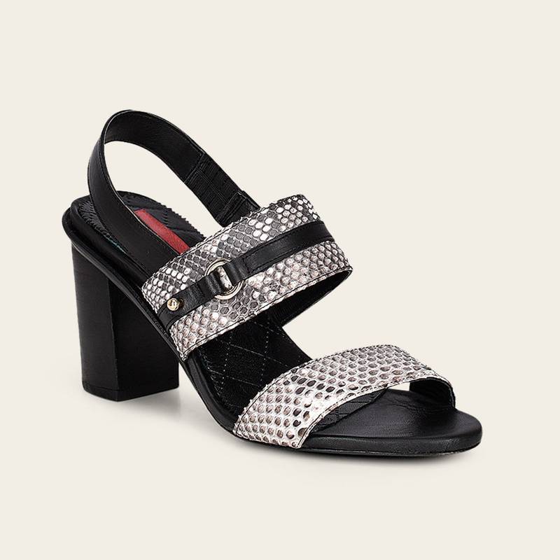 Sandalia de tacón en piel de pitón product image