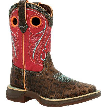 Lil' Rebel™ by Durango® Big Kids Gator Emboss Western Boot product image