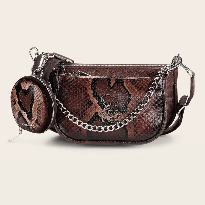 Crossbody en piel genuina de pitón para dama product image