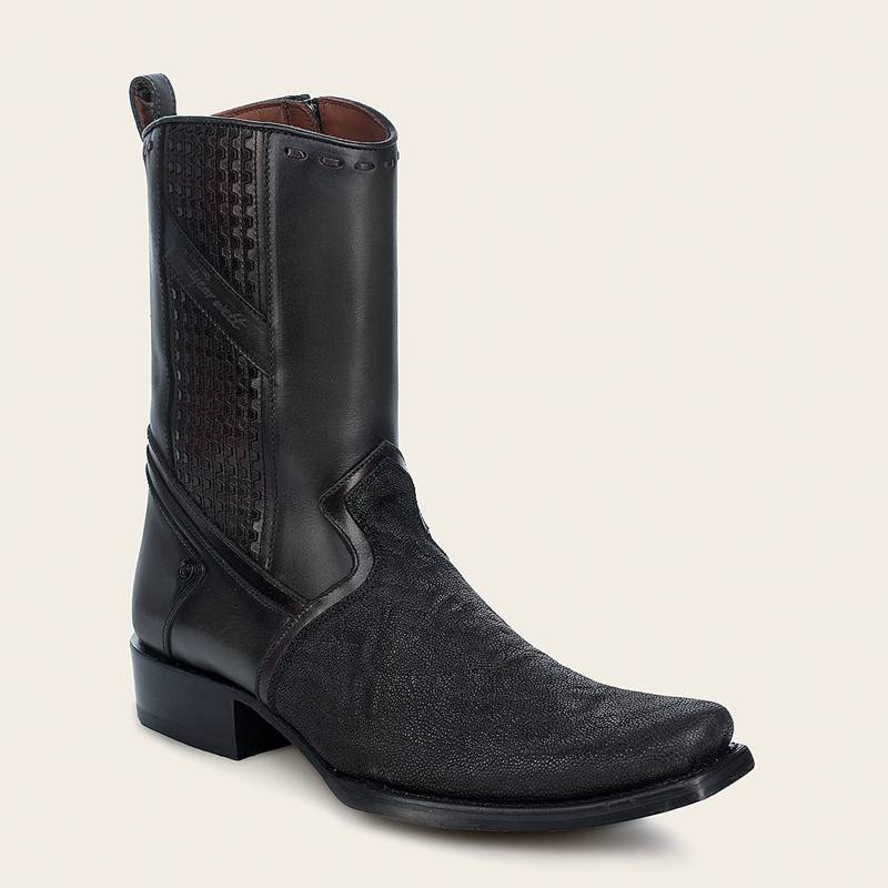 Bota fine western en piel genuina de elefante para caballero product image