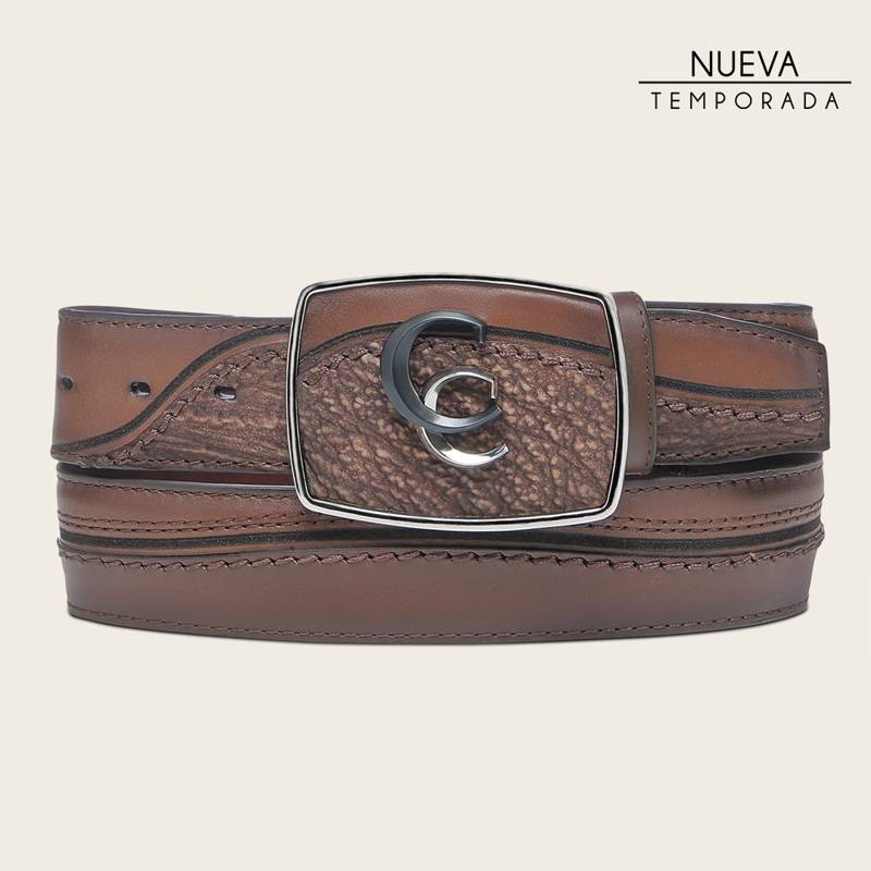 Cinturón vaquero en piel genuina de tiburón para caballero product image