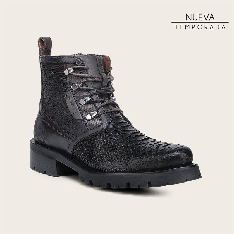 Botín urbano en piel genuina de pitón para caballero product image