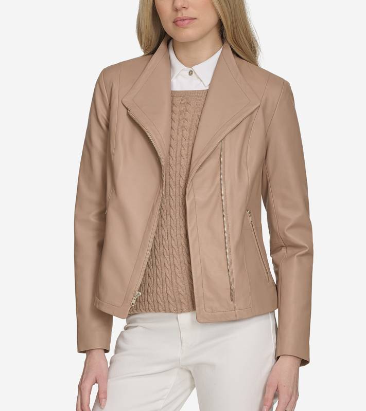 Women's Asymmetrical Leather Zip-Up Jacket product image
