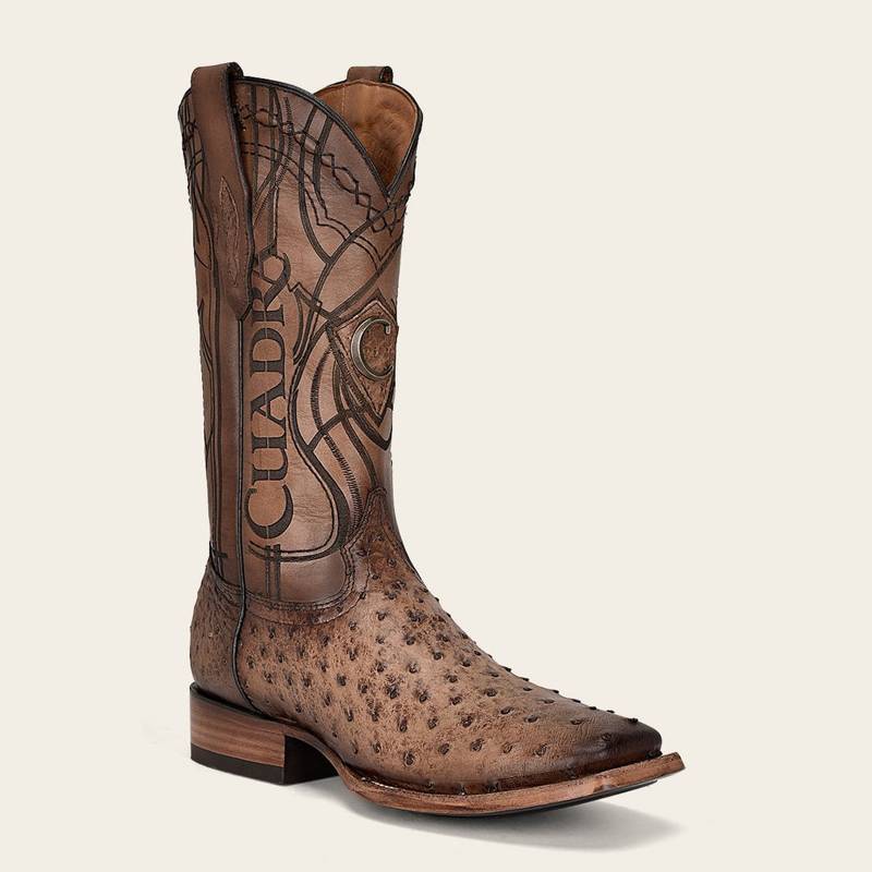Bota rodeo en piel genuina de avestruz para caballero product image