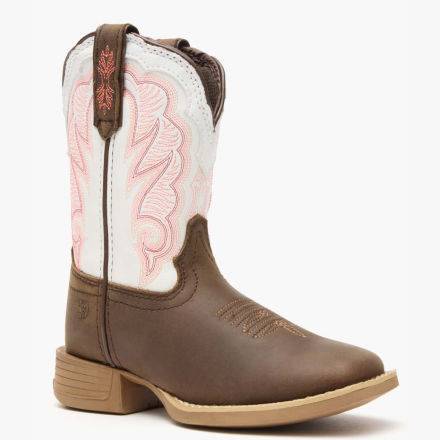 Durango® Lil' Rebel Pro™ Little Kid's Trail Brown and White Western Boot product image