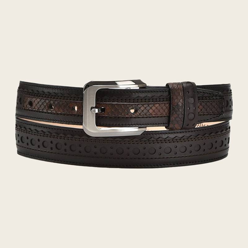 Cinturón de vestir en piel genuina de pitón para caballero product image