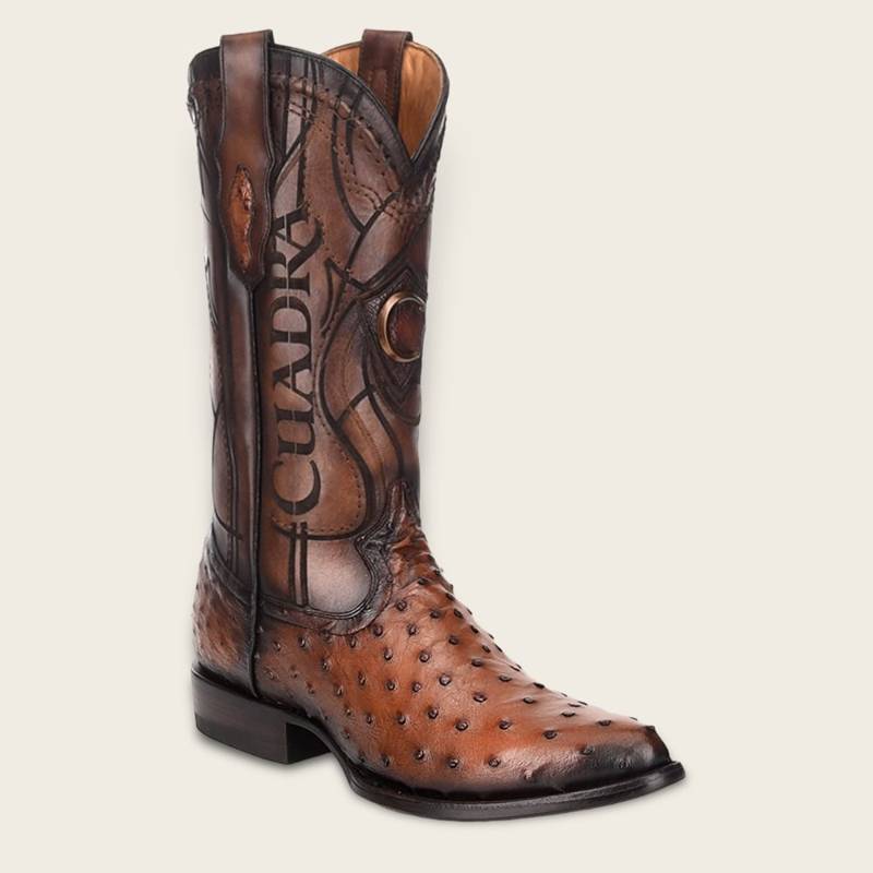 Bota tradicional en piel genuina de avestruz para caballero product image