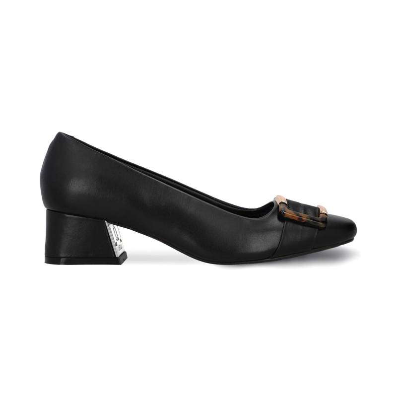 Tacón de vestir cerrado en piel color negro Quirelli estilo 300802 product image