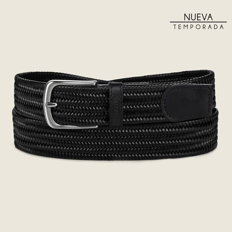 Cinturón casual tejido en piel genuina para caballero product image