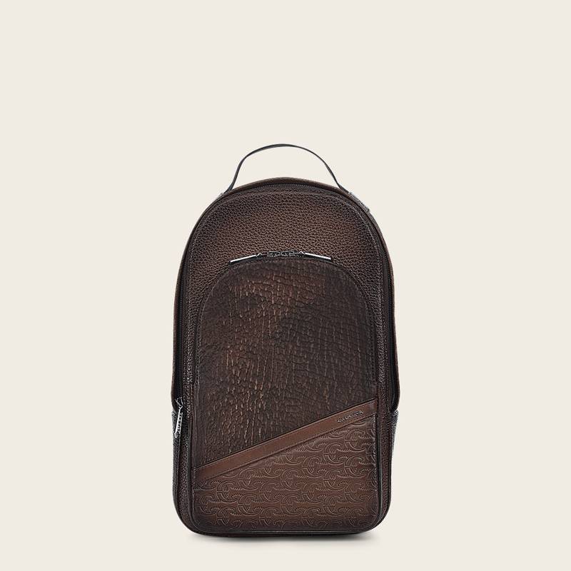 Mochila en piel genuina de tiburón para caballero product image