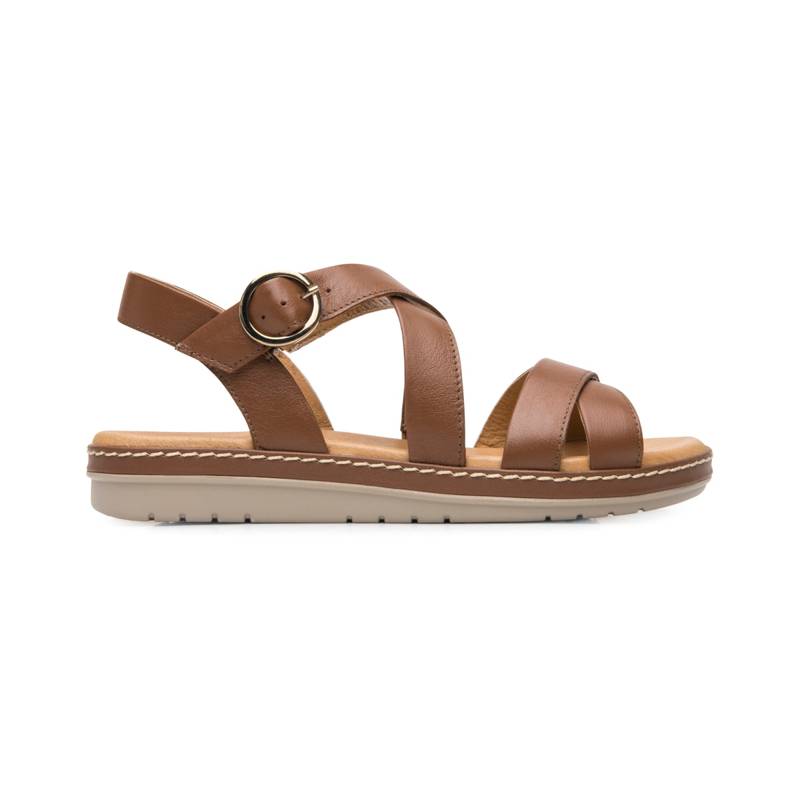 Sandalia Confort Casual Flexi para Mujer 100% Piel Estilo 100227 Tan product image