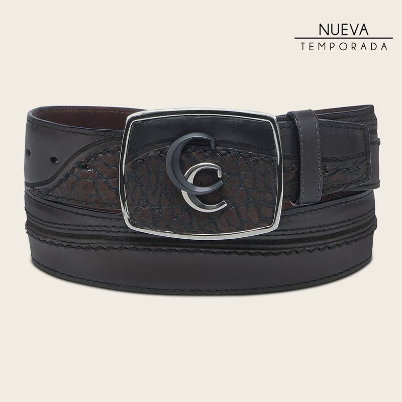 Cinturón vaquero en piel genuina de cuello de toro para caballero product image