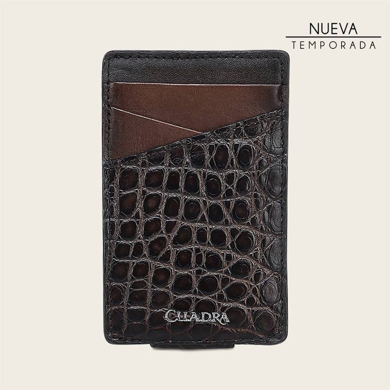 Tarjetero en piel genuina de alligator para caballero product image
